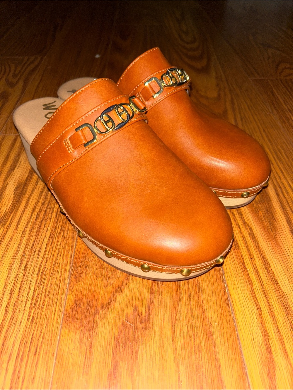 Sam Edelman Kaye Women’s SZ 9 Vegan Leather Mule Clogs Shoes Brown Studs NEW